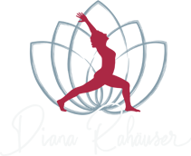 Das Logo von Diana Rahaeuser zeigt eine rote Figur vor einer Lotusblüte und dem Schriftzug Diana Rahaeuser